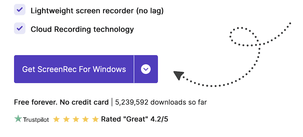 The Download button for ScreenRec.