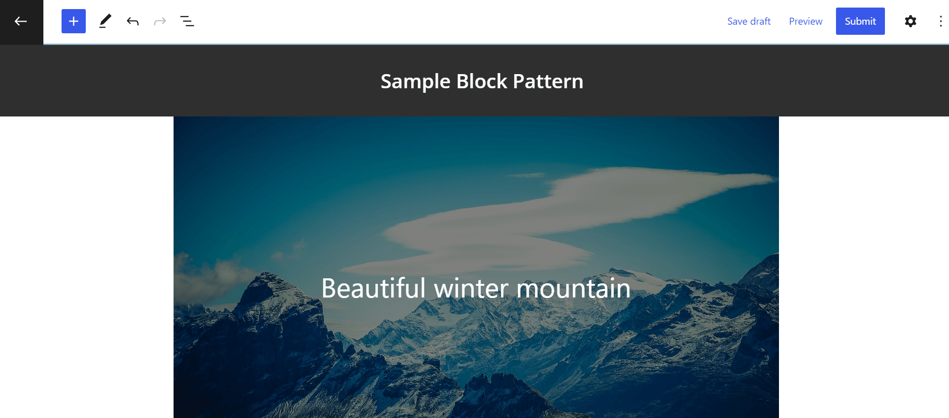 Sample WordPress block pattern