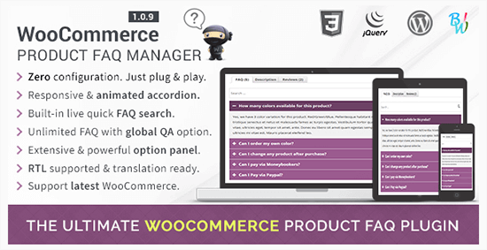 woocommerce product faq manager WP