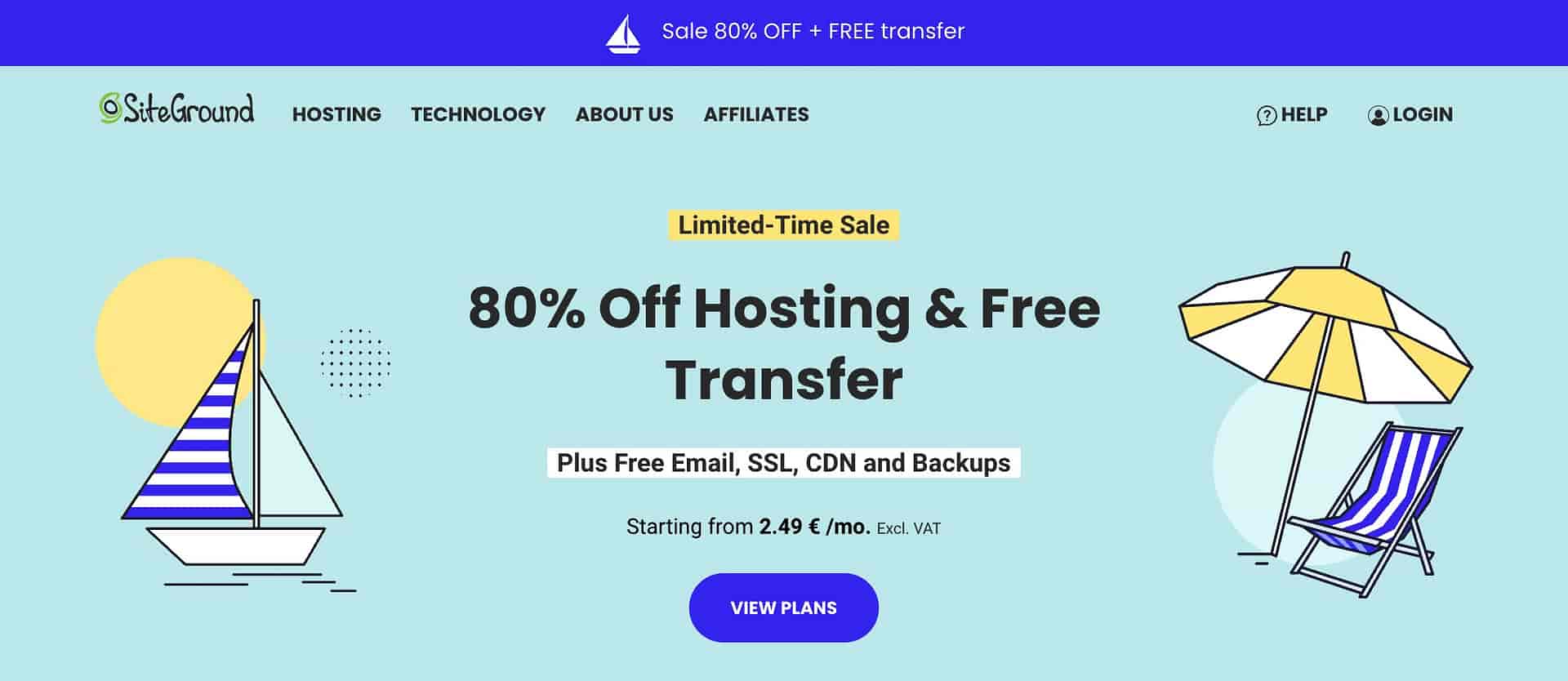 The best multiple domain hosting plans: SiteGround homepage
