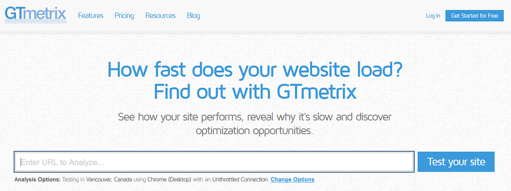 Best on-page SEO tools: GTmetrix