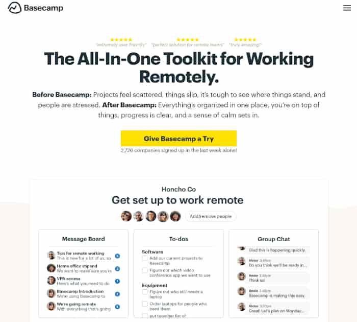 Collaboration tools for remote teams: Basecamp