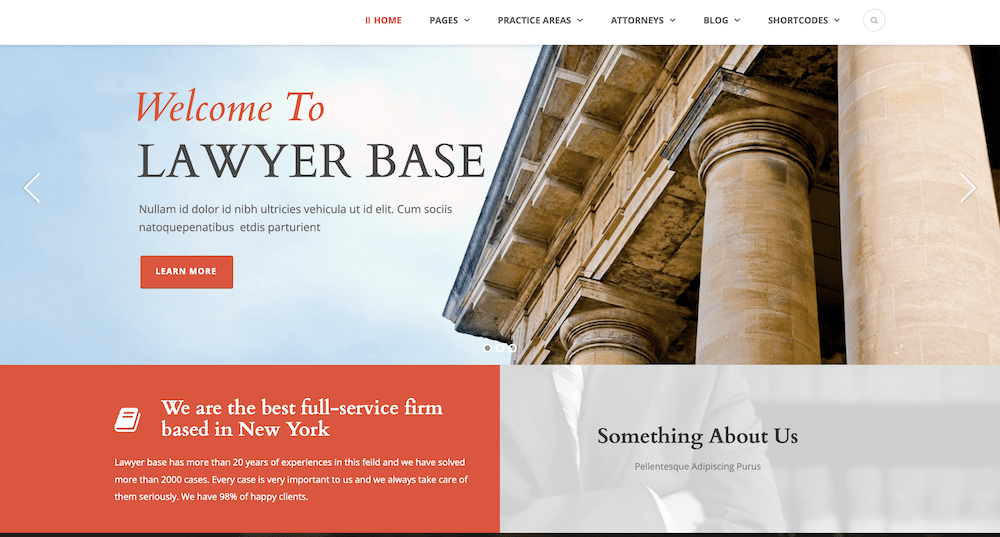 The Lawyer Base WordPress theme.