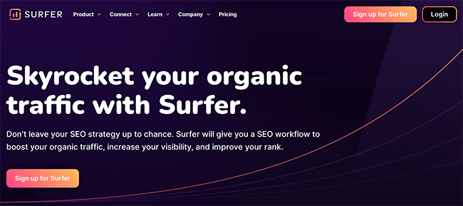 Surferseo Homepage