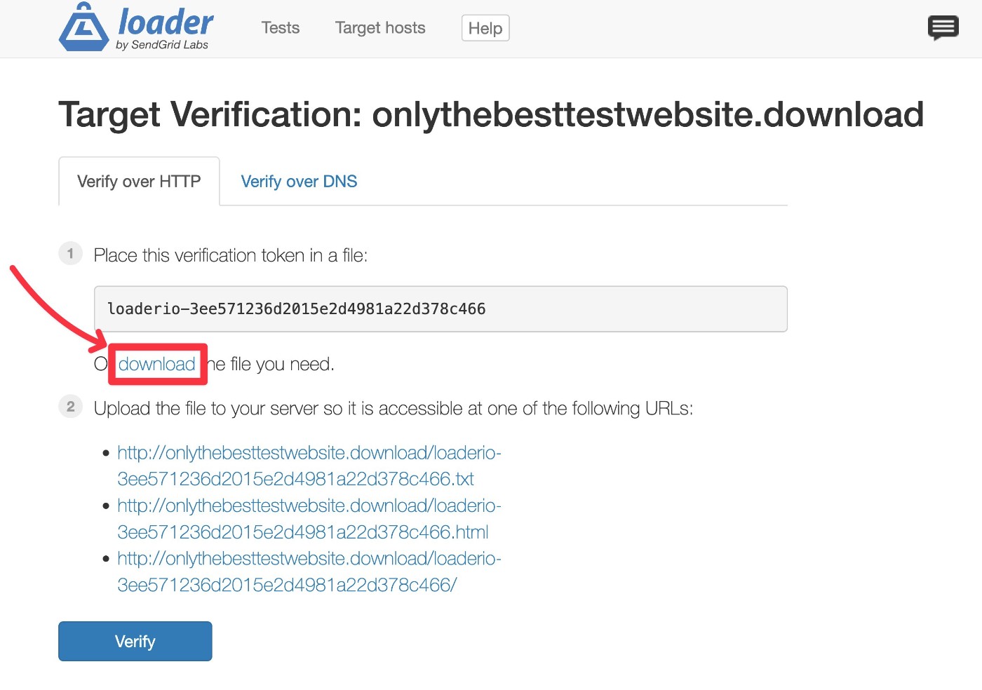 Download verification file