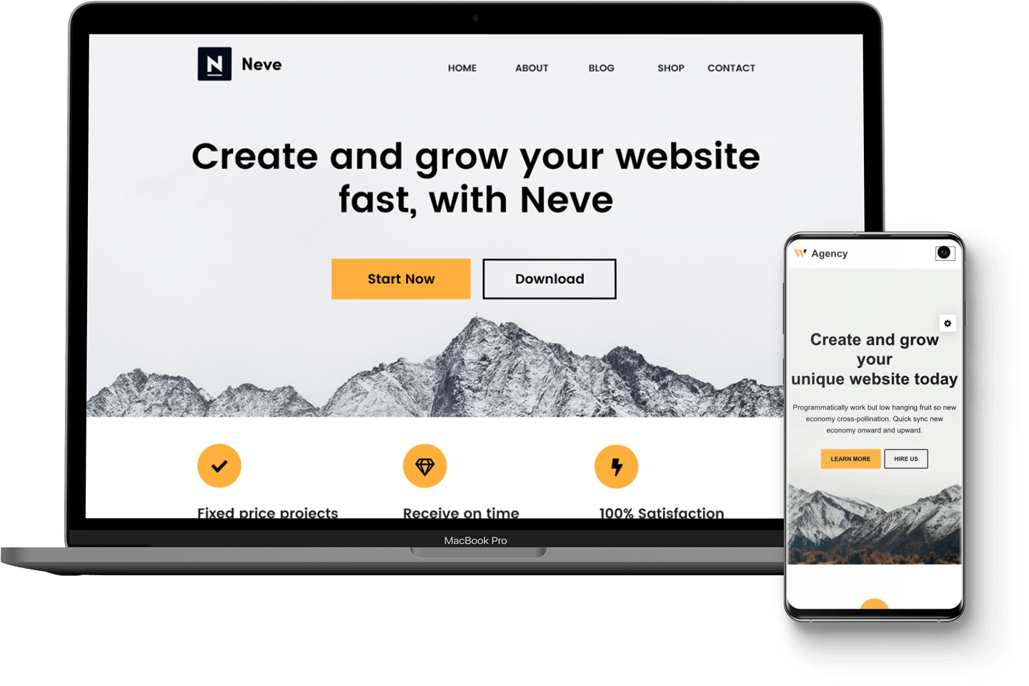 the Neve WordPress theme is great when learning how to create a portfolio website