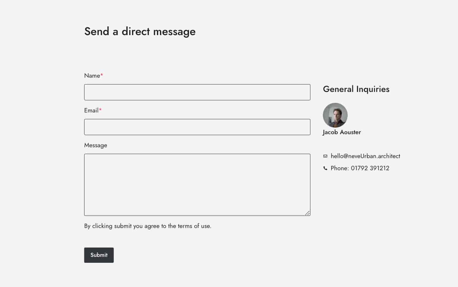 example of a contact form 