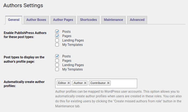 publishpress authors general settings