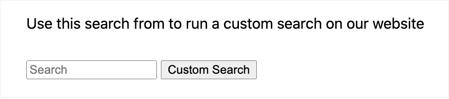 An example of a custom search form 