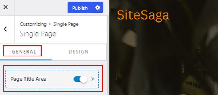 Customizing Page Title Area
