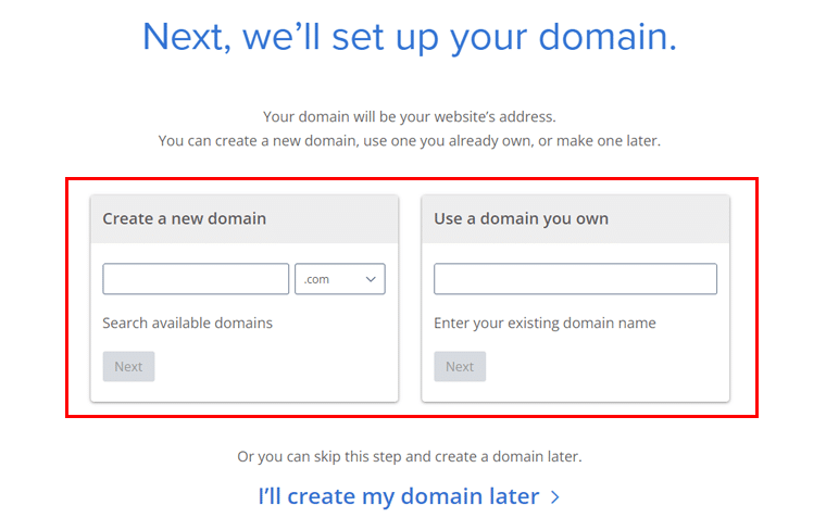 Create or Use an Existing Domain