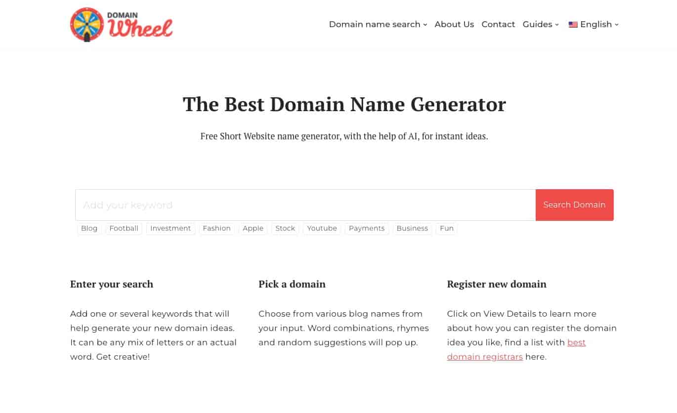 DomainWheel helps you generate business name ideas