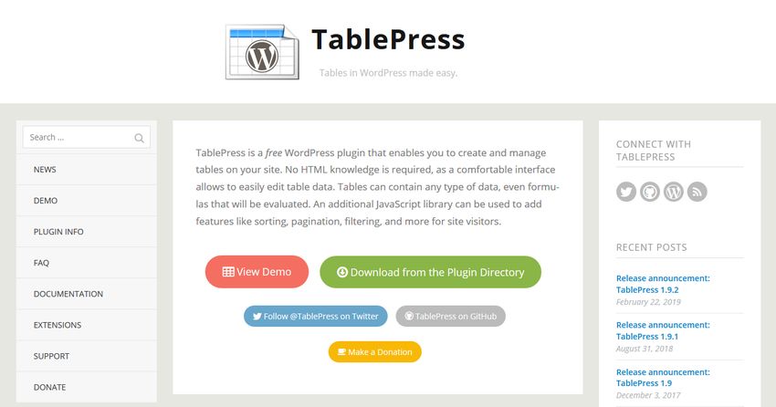 TablePress - Best WordPress Table Plugins