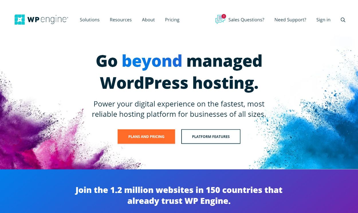 WP Engine managed WordPress hosting