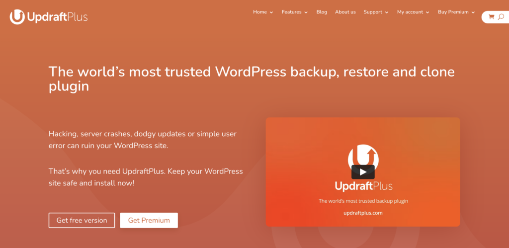 UpdraftPlus wordpress backup plugin