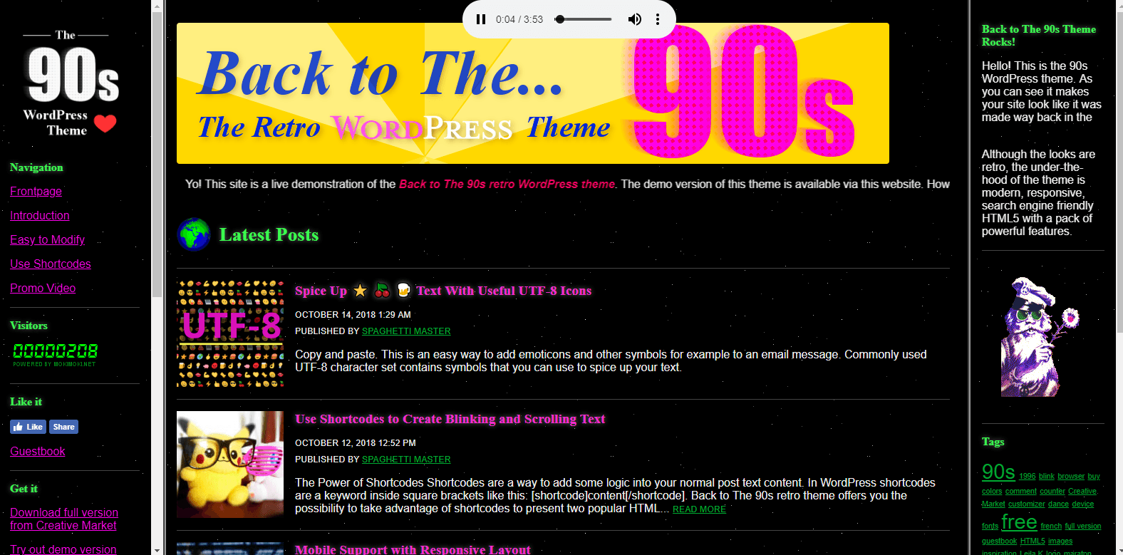 Back to the 90s theme review