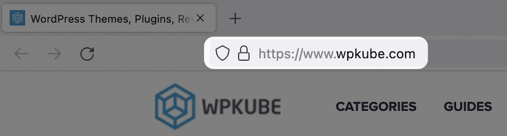 A HTTPS designation in a browser.