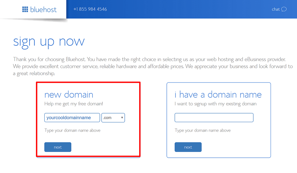 bluehost signup