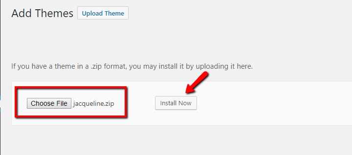 how to upload zip of theme