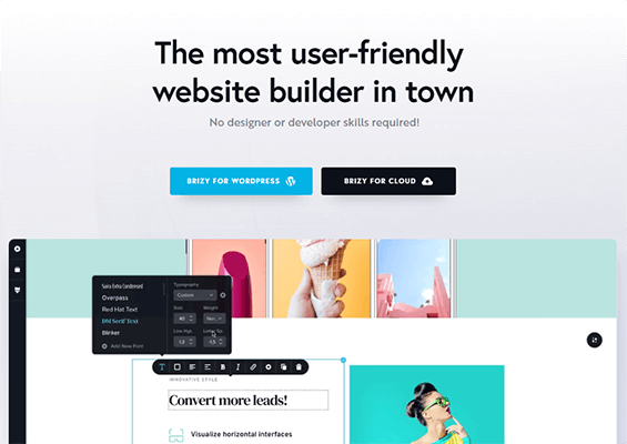 Brizy Front-End Visual Page Builder