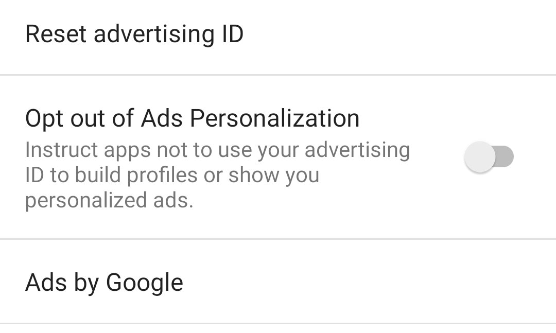 Opting out of ads in apps tracking you