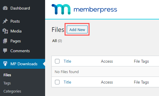 Adding a new downloadable file in MemberPress