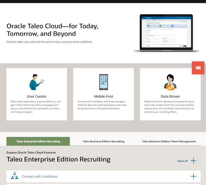 Best applicant tracking software: Oracle Taleo Cloud
