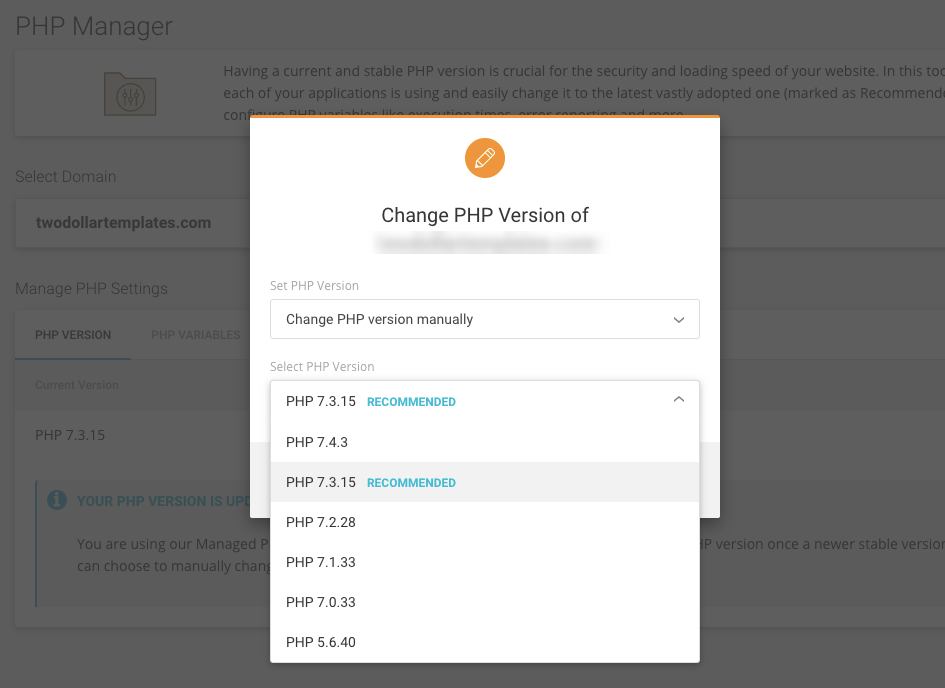 SiteGround - Change PHP Version