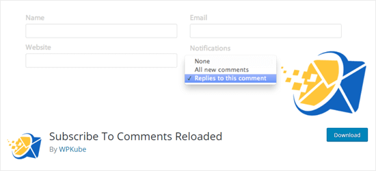 The Subscribe to Comments Reloaded plugin