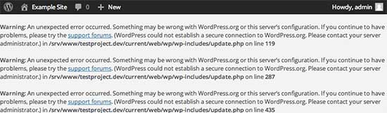 Secure connection error in WordPress