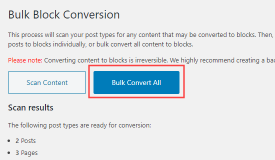 The Bulk Convert All button
