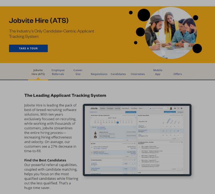 Best applicant tracking software: Jobvite