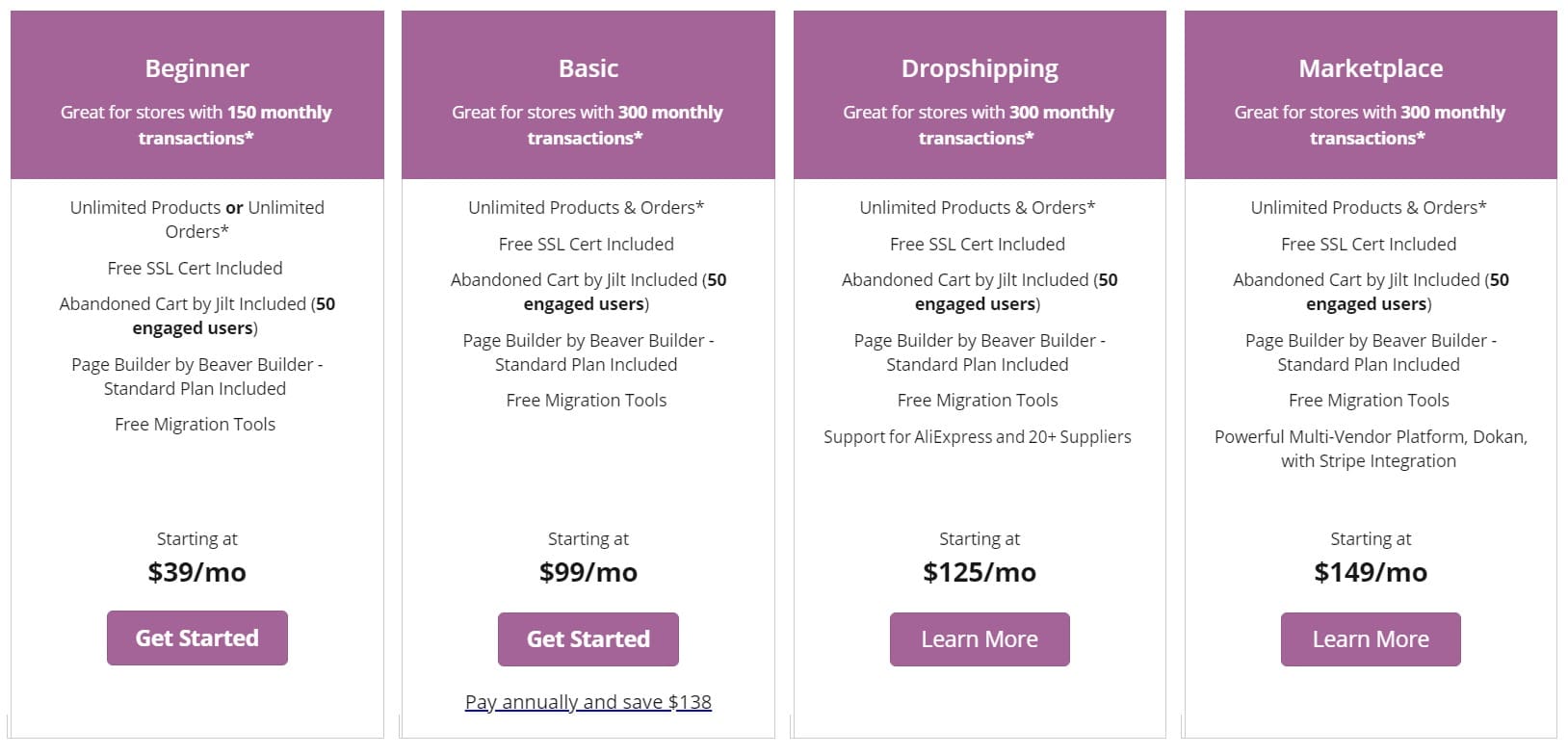 Liquid Web WooCommerce pricing