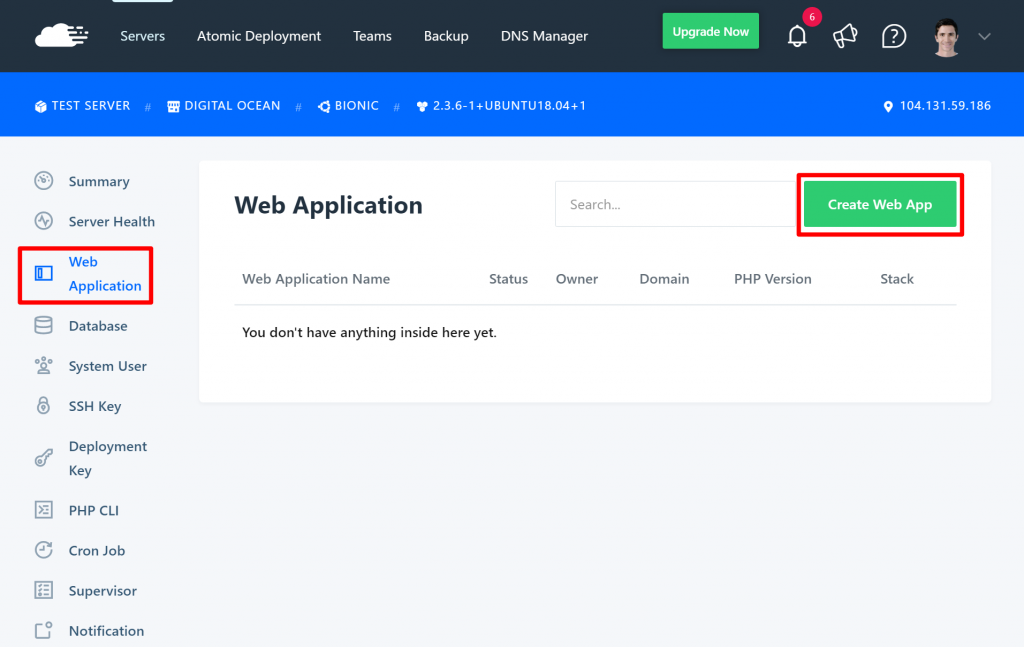Create a new web application