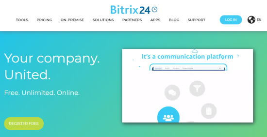 The Bitrix24 front page