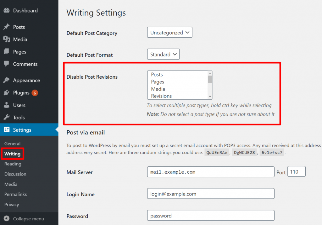 How to disable WordPress post revisions