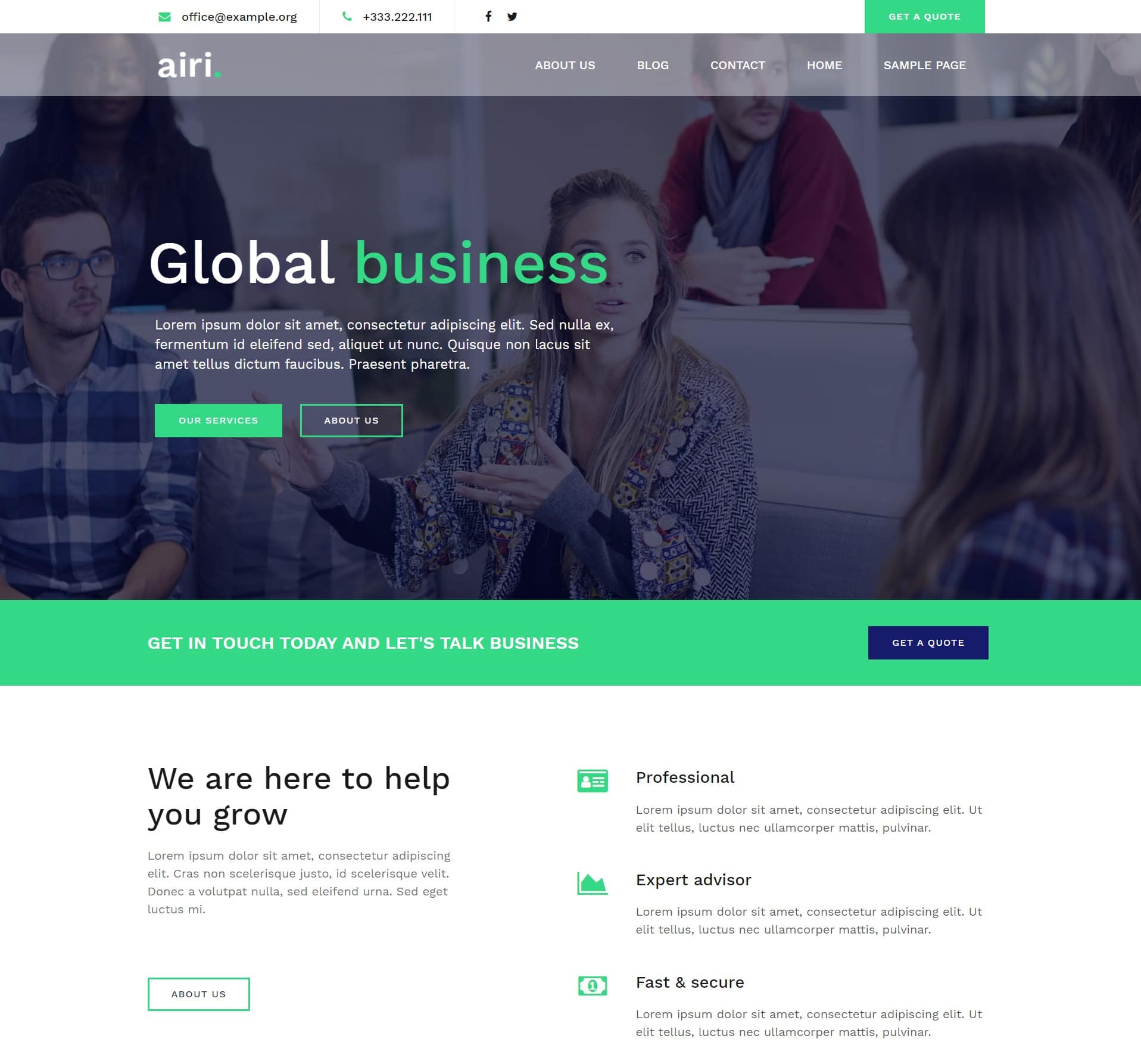 Airi Pro business WordPress theme