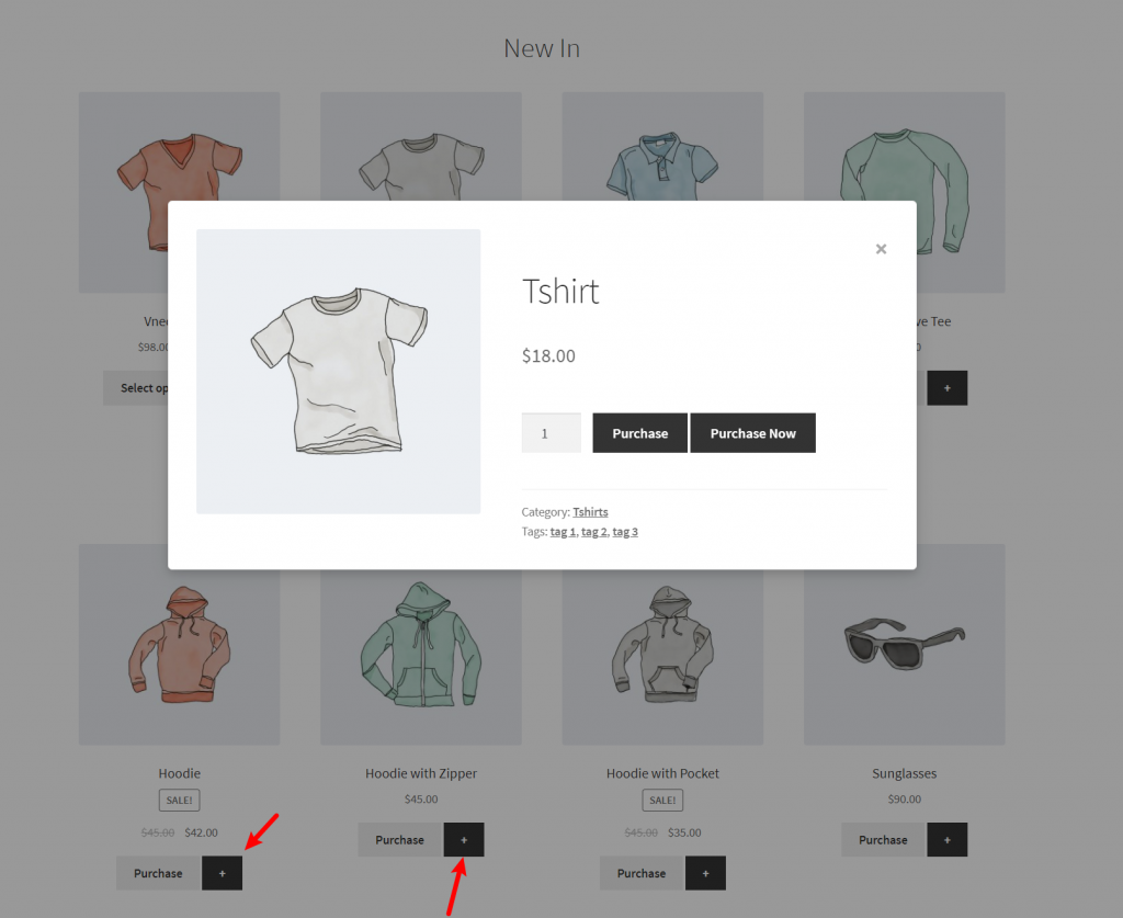 WooCommerce Direct Checkout product quick view review example