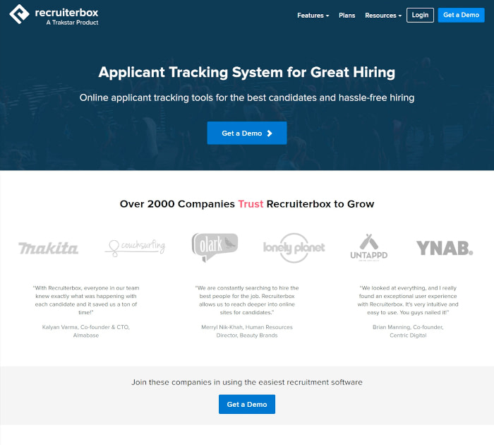 Best applicant tracking software: Recruiterbox