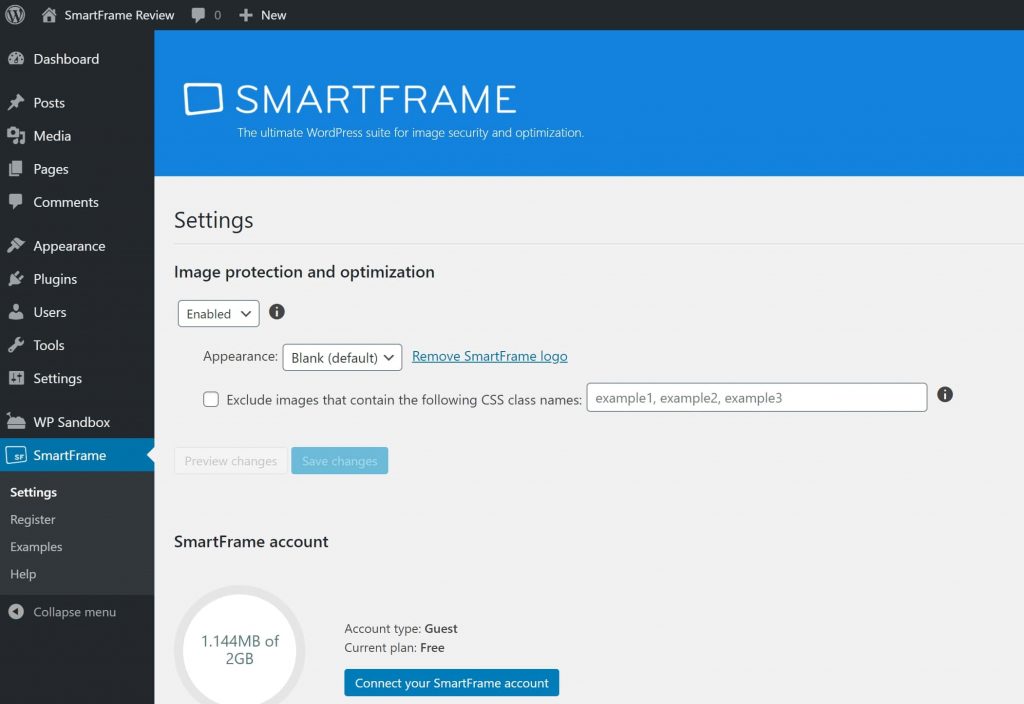 SmartFrame setup process