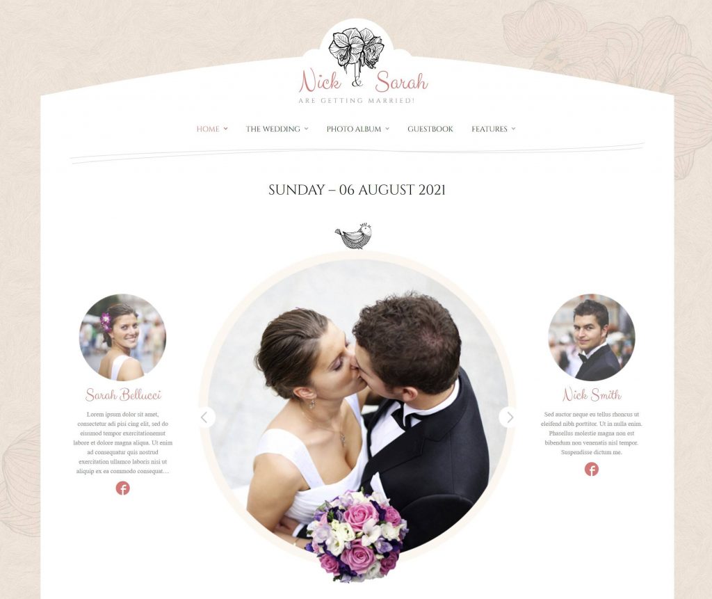 WordPress wedding theme example