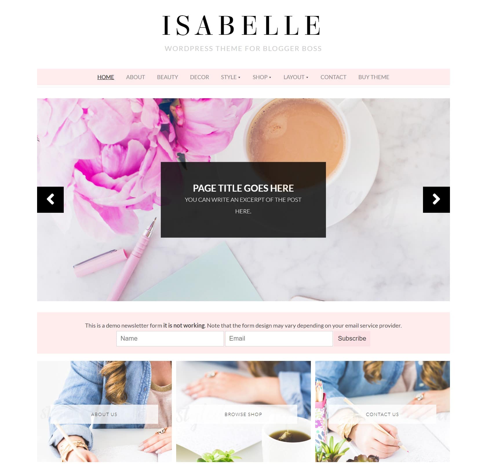 Isabelle – WordPress Theme for lifestyle Blogger Boss