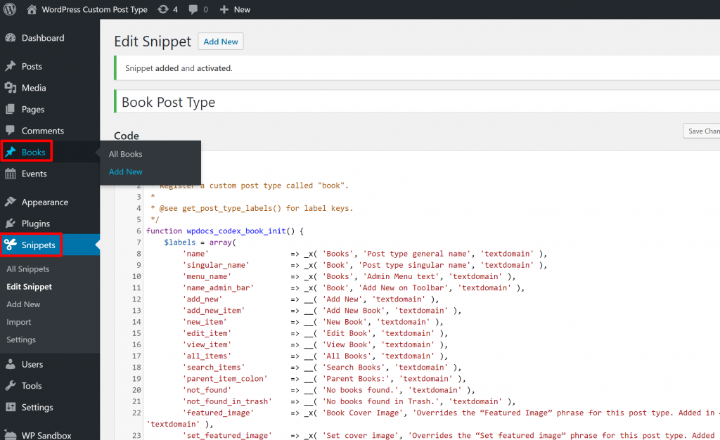 How to create a WordPress custom post type with code