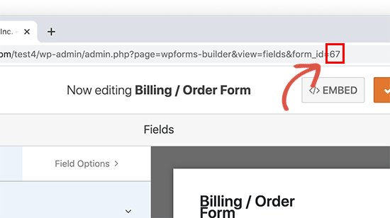 Finding form ID in WPForms