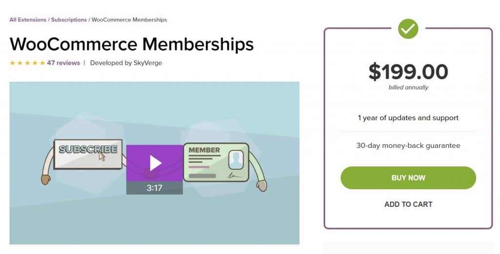 WooCommerce Members membership plugin wordpress