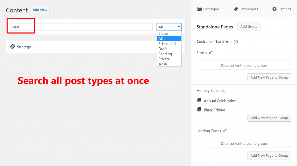 OrganizeWP create post type