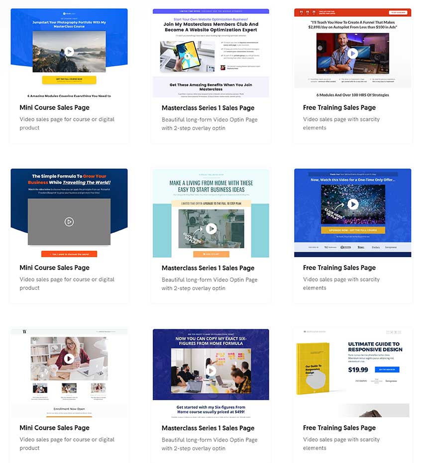 OptimizePress Sales Page Template Examples