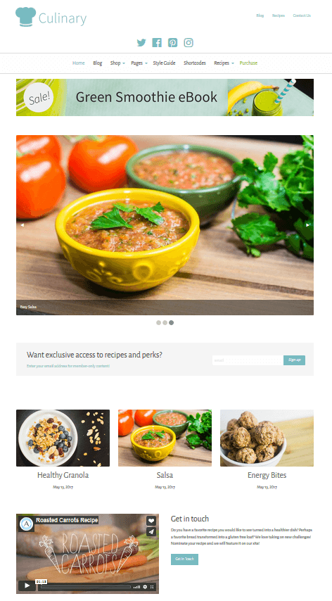 Culinary - WordPress Food and Recipe Blog