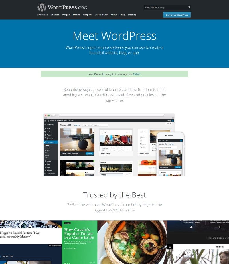 December 2016 WordPress News: WordPress homepage