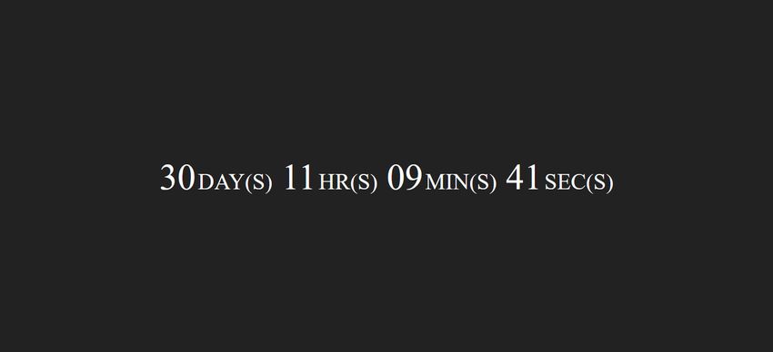 JavaScript Countdown Timer On